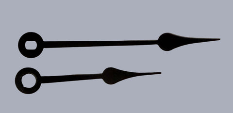 2-5/8" Black spade style "I" shaft hands for Quartz Clock Movements