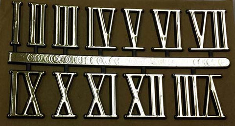 1" Roman numerals, set of 12, gold