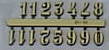3/4" Arabic numerals, set of 12 gold color plastic