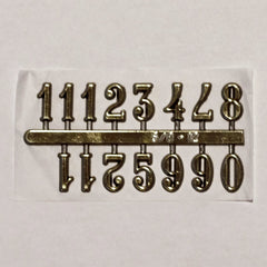 5/8" Arabic numerals, set of 12 gold color plastic