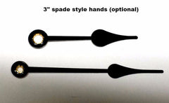 Spade hands for Youngtown quartz clock movement # 12888