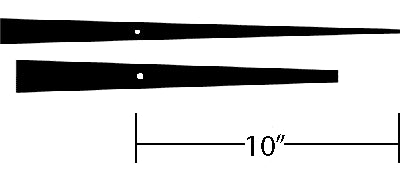 10" Black tapered clock hands