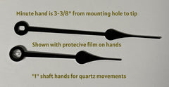 3-3/8" Spade hands, choose black or gold color