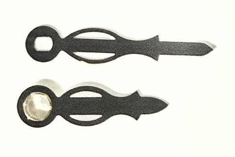1-7/16" Black Fancy hands for quartz movements, "I" shaft mount