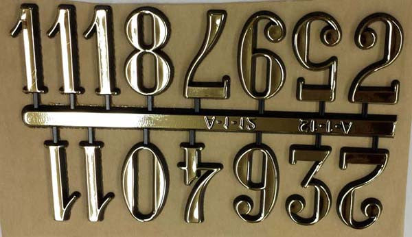 Plastic numeral set, numbers 1 through 12, Numbers