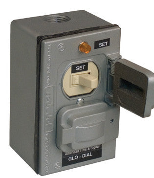 Outdoor remote reset switch for Glo Dial clock movements