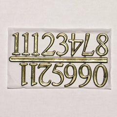 1/2" Arabic numerals, set of 12 gold color plastic