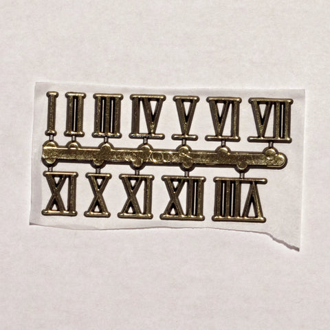 5/8" Roman numerals, set of 12, gold