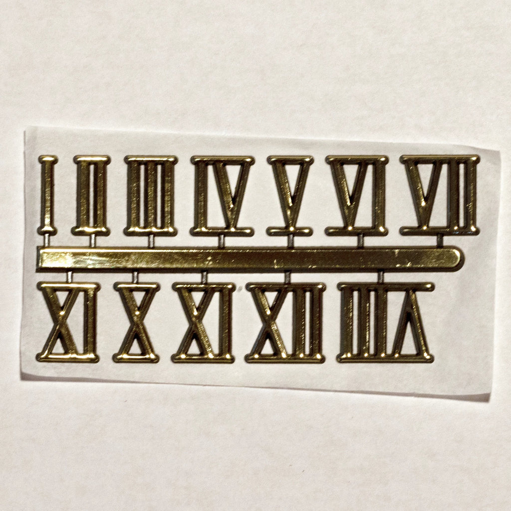 3/4" Roman numerals, set of 12, gold