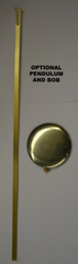 Chiming quartz clock movement with pendulum, long shaft