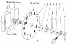 100030 Mini Quartz Clock Movement for dials up to 5/8" thick